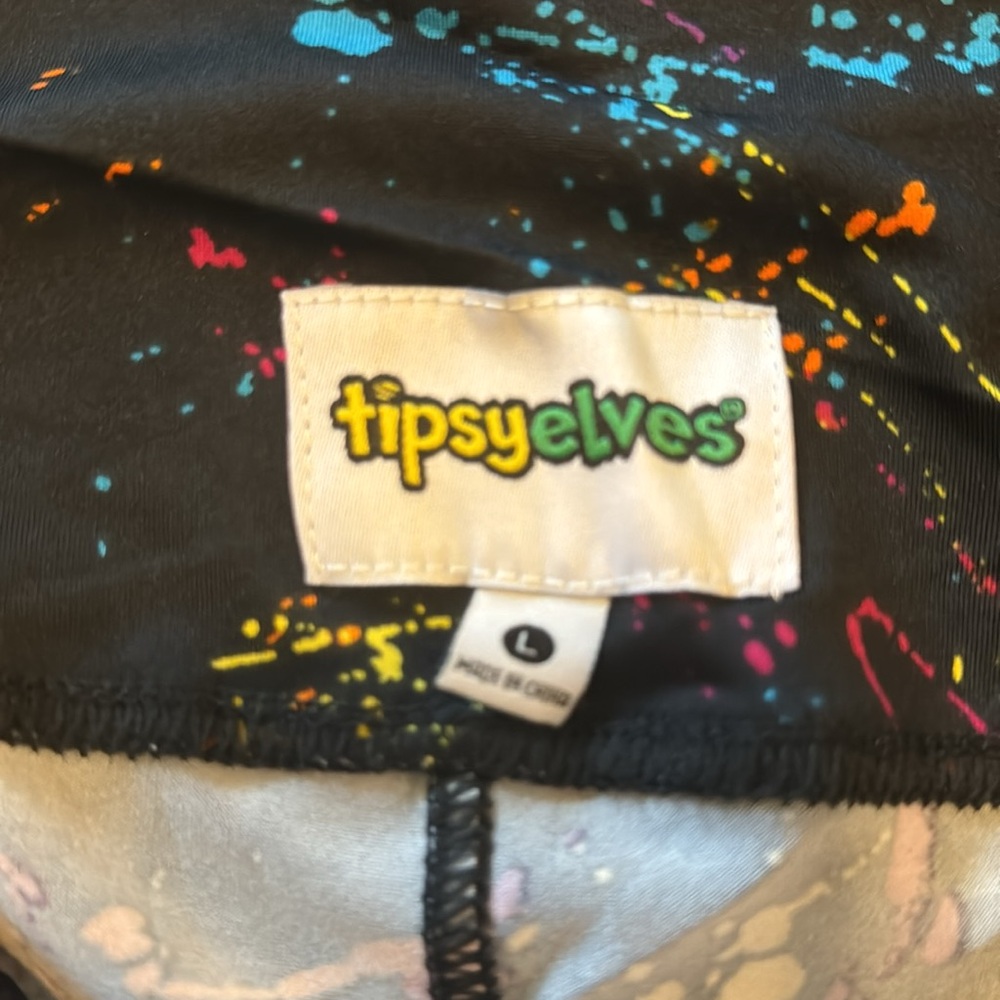 Tipsy elves paint splatter leggings 80s - Picture 4 of 4